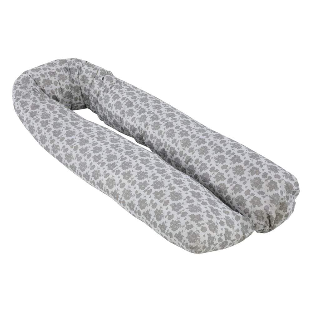 12 Ft Maternity Pillow cover- Grey Floral - Zeta Store