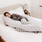 12 Ft Maternity Pillow cover- Grey Floral - Zeta Store