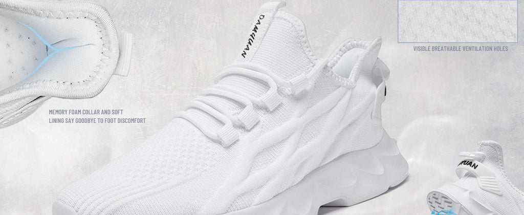 JUEQIBAA. Brand New! ✨ Women's Lightweight Mesh Trainers - Athletic Running Walking Gym Shoes | Shock Absorbing & Comfort Fit | White Size 7 UK