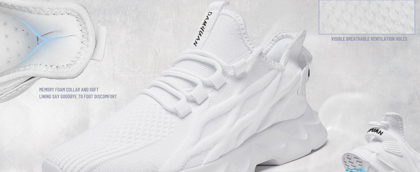 JUEQIBAA. Brand New! ✨ Women's Lightweight Mesh Trainers - Athletic Running Walking Gym Shoes | Shock Absorbing & Comfort Fit | White Size 7 UK