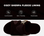 COFACE Men's Orthopedic Slippers with Memory Foam - Fuzzy Sherpa Lining, Plantar Fasciitis Relief, Machine Washable | Brown Size 10