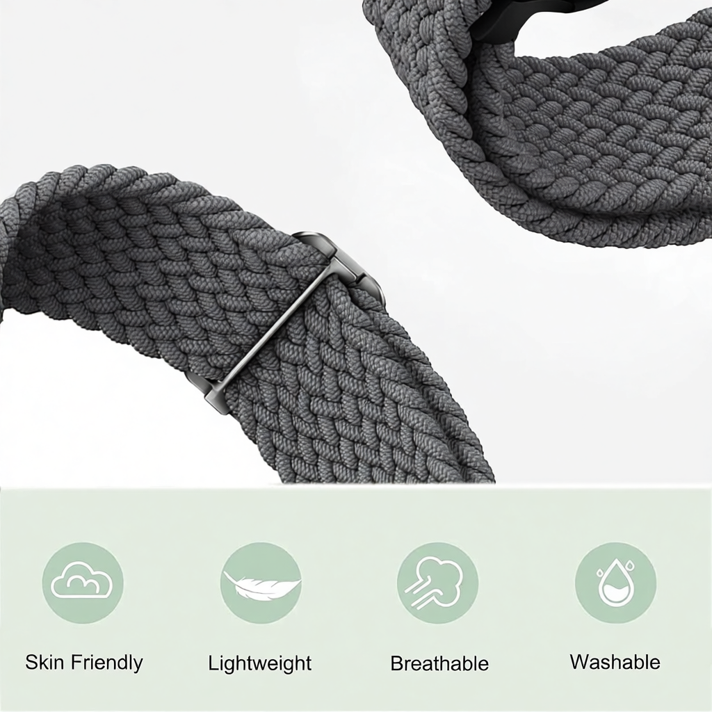Braided Loop Watch Strap ✨ | Quick-Release | Adjustable | 20mm & 22mm | Ultimate Comfort & Style - Zeta Store