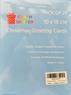 NEW IN BARN! 🚜 CHARM Giftbox Christmas Greeting Cards | Pack of 24 with Envelopes | Premium 300gsm Cardstock | 8 Festive Designs - Zeta Store