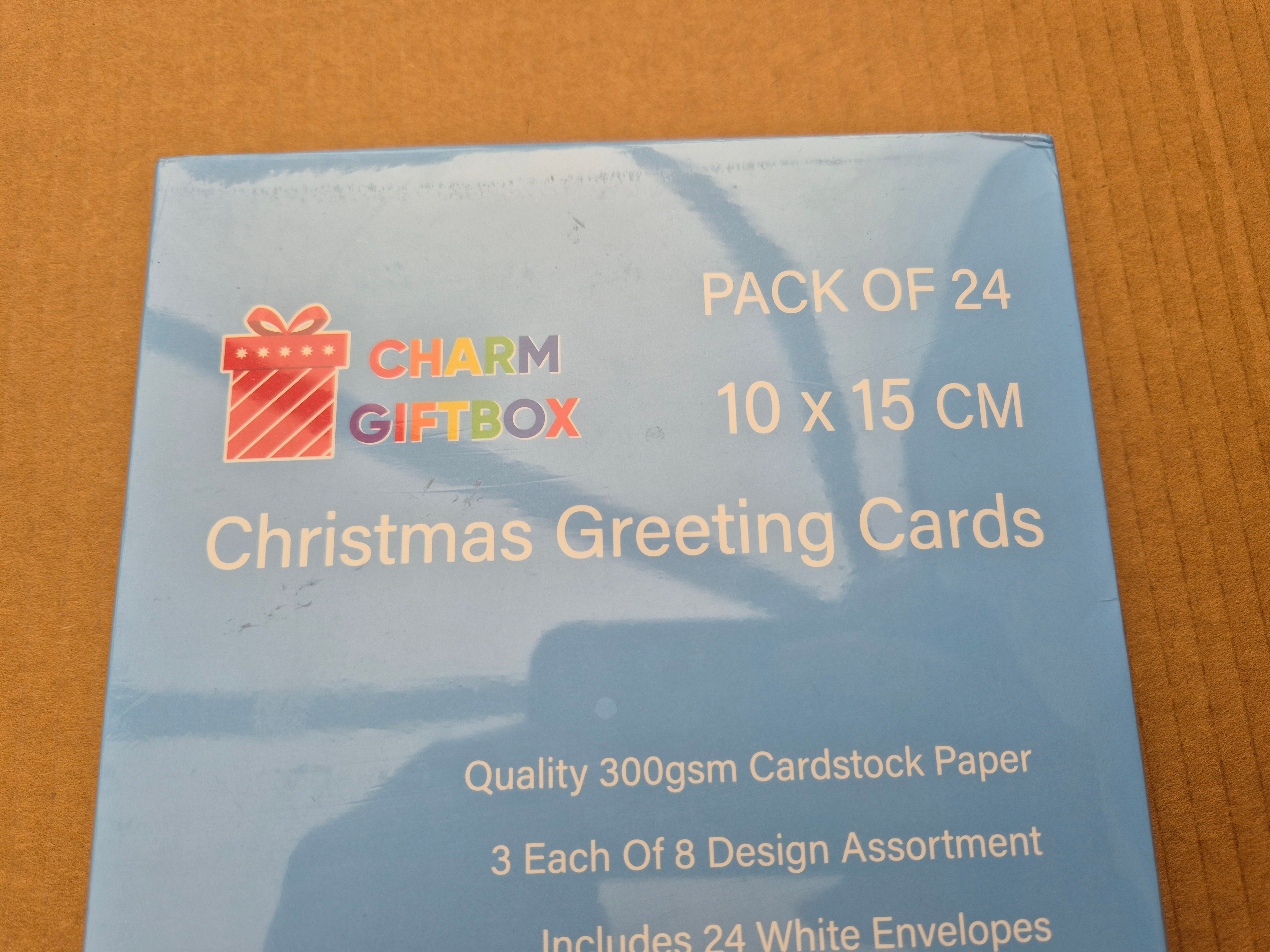 NEW IN BARN! 🚜 CHARM Giftbox Christmas Greeting Cards | Pack of 24 with Envelopes | Premium 300gsm Cardstock | 8 Festive Designs - Zeta Store
