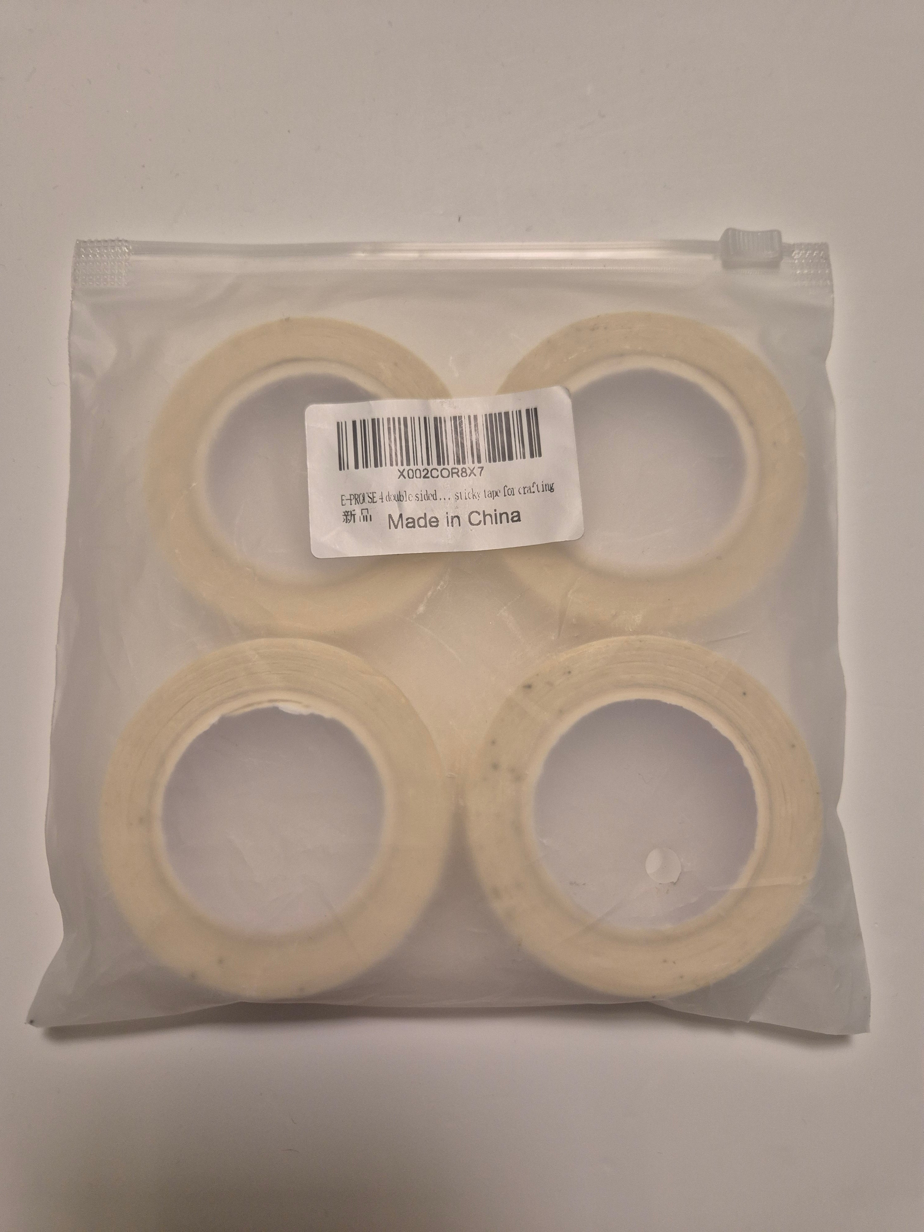 Masking Tape Pack of 4 - 2x 15mm & 2x 10mm Multi-Purpose Craft Tape, Easy Tear, No Residue