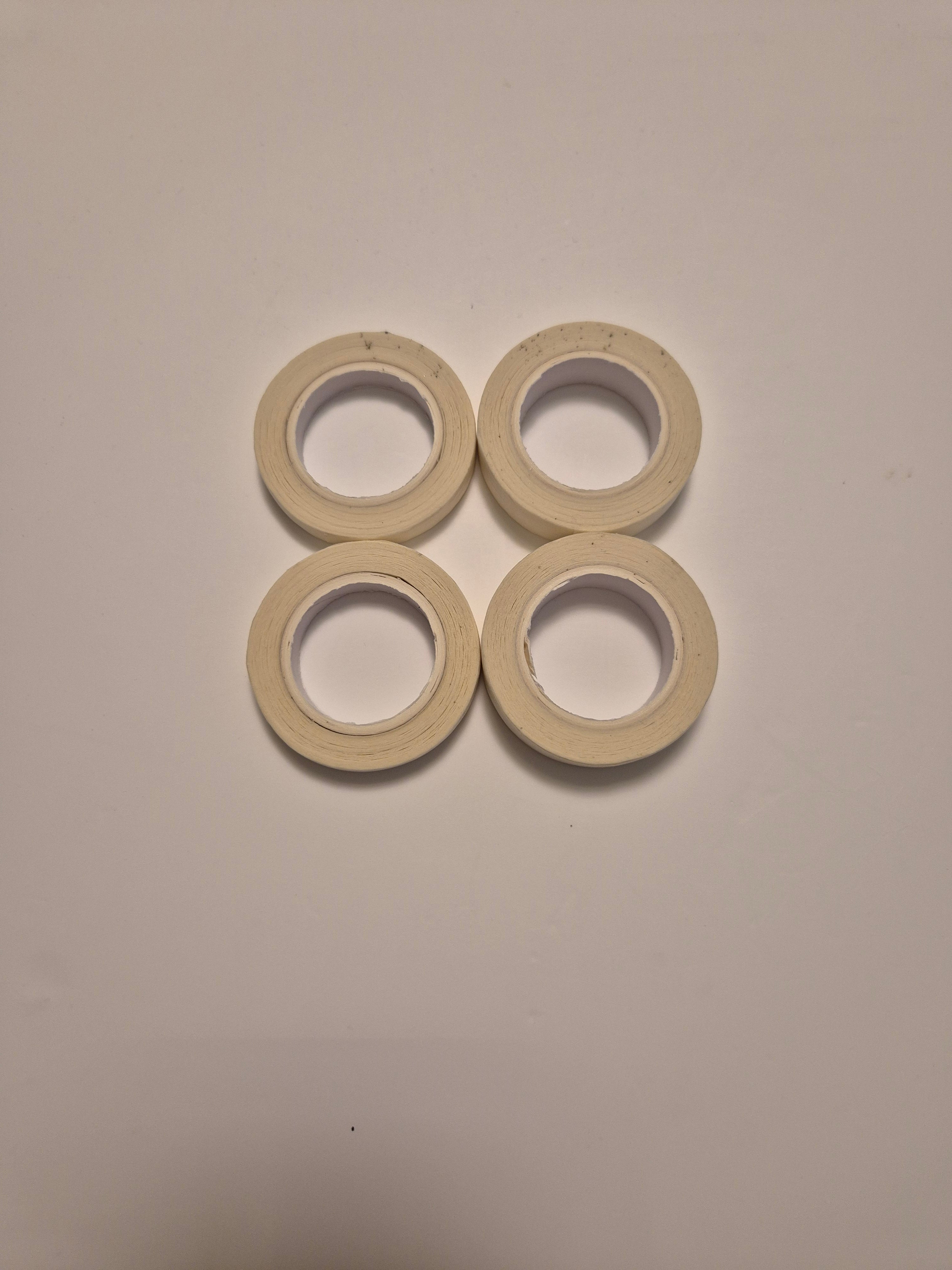 Masking Tape Pack of 4 - 2x 15mm & 2x 10mm Multi-Purpose Craft Tape, Easy Tear, No Residue