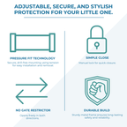 FYLO 2x Baby Safety Stair Gate  Pressure Fit 75-86cm (2 pack) - Zeta Store