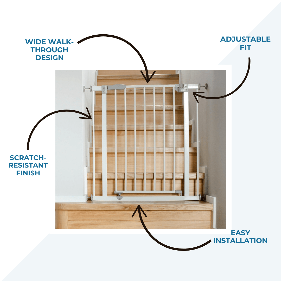 FYLO 3x Baby Safety Stair Gate  Pressure Fit 75-86cm (3 pack) - Zeta Store
