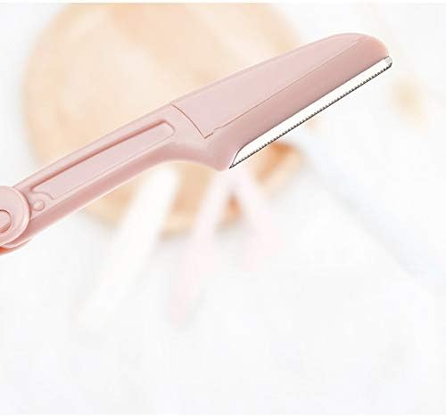 KUENG foldable eyebrow razor and precision tweezers set with stainless steel facial hair removal tools on a white background