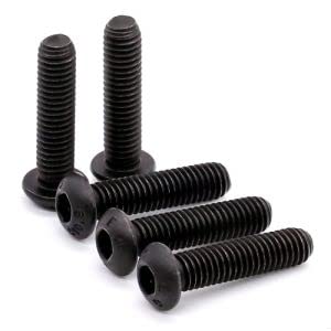 Black oxide alloy steel Glvaner M10-1.50 button head socket cap screw with 10.9 grade, showing the threaded screw head detail.