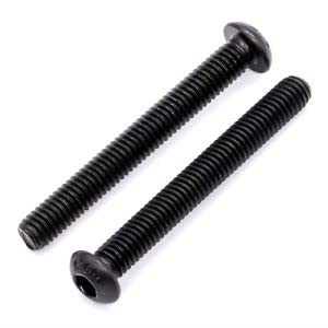 Black oxide alloy steel Glvaner M10-1.50 button head socket cap screw, grade 10.9, showing threaded shaft and hex socket head.