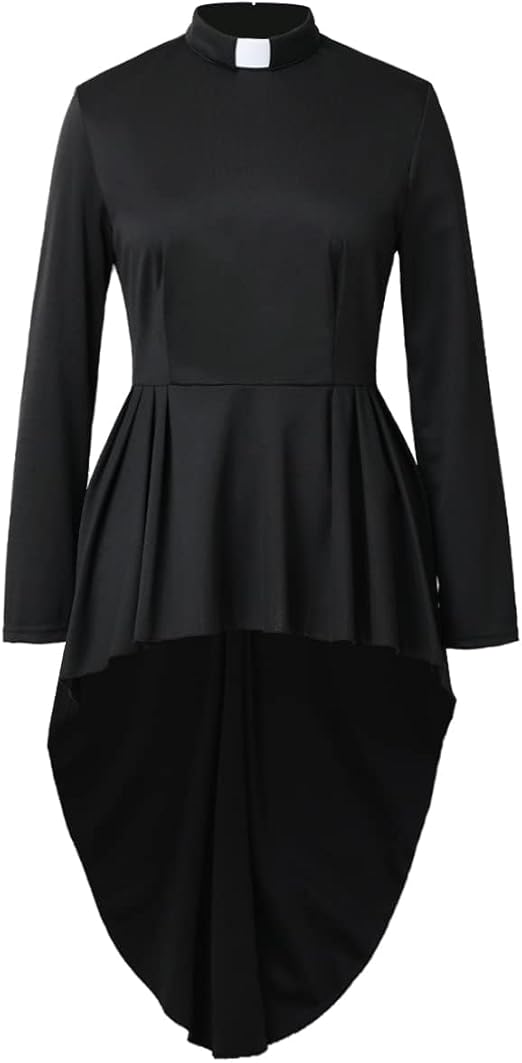 Elegant BPURB high neck clergy dress for women, featuring a comfortable fit and suitable for hand washing.
