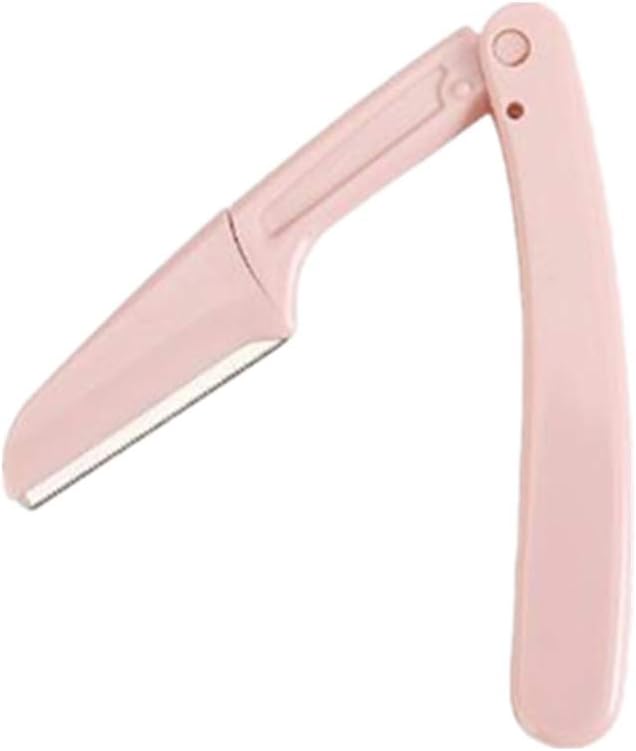 KUENG foldable eyebrow razor and precision tweezers set with stainless steel handles, facial hair removal tools.