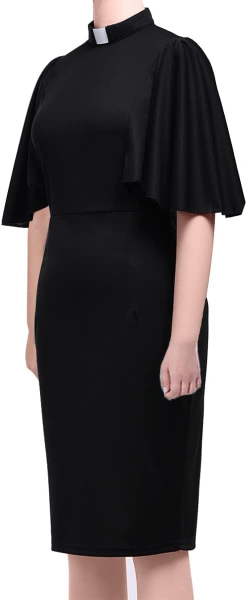 Elegant BPURB high neck clergy dress for women, featuring a comfortable fit and stylish design, ideal for formal or religious occasions.