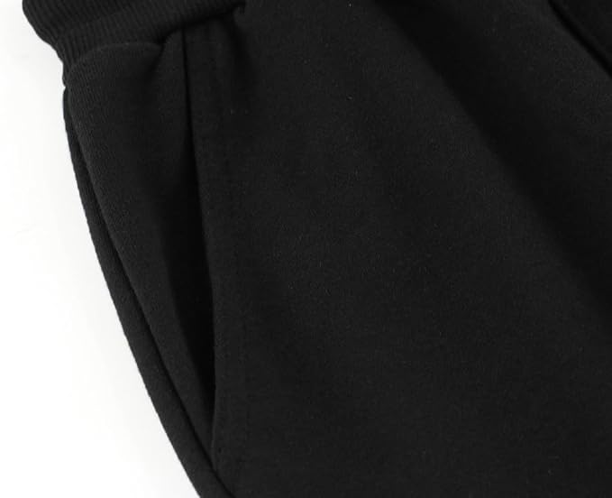 Smivibe Kids Fleece Joggers 5-7 Years Tag 120 Black - Boys Girls PE School Sports Tracksuit Bottoms