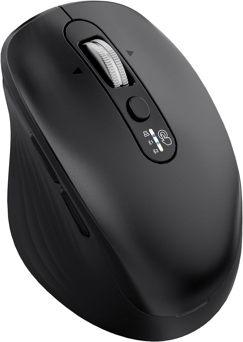 INFINMIND L980 Multi-Device Wireless Mouse, Bluetooth + 2.4G USB, 4-Way Scroll, Silent Click, 3000 DPI, 9 Buttons, Ergonomic for PC Mac iPad Windows Chrome OS, 40-Month Battery, Black