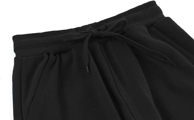 Smivibe Kids Fleece Joggers 5-7 Years Tag 120 Black - Boys Girls PE School Sports Tracksuit Bottoms