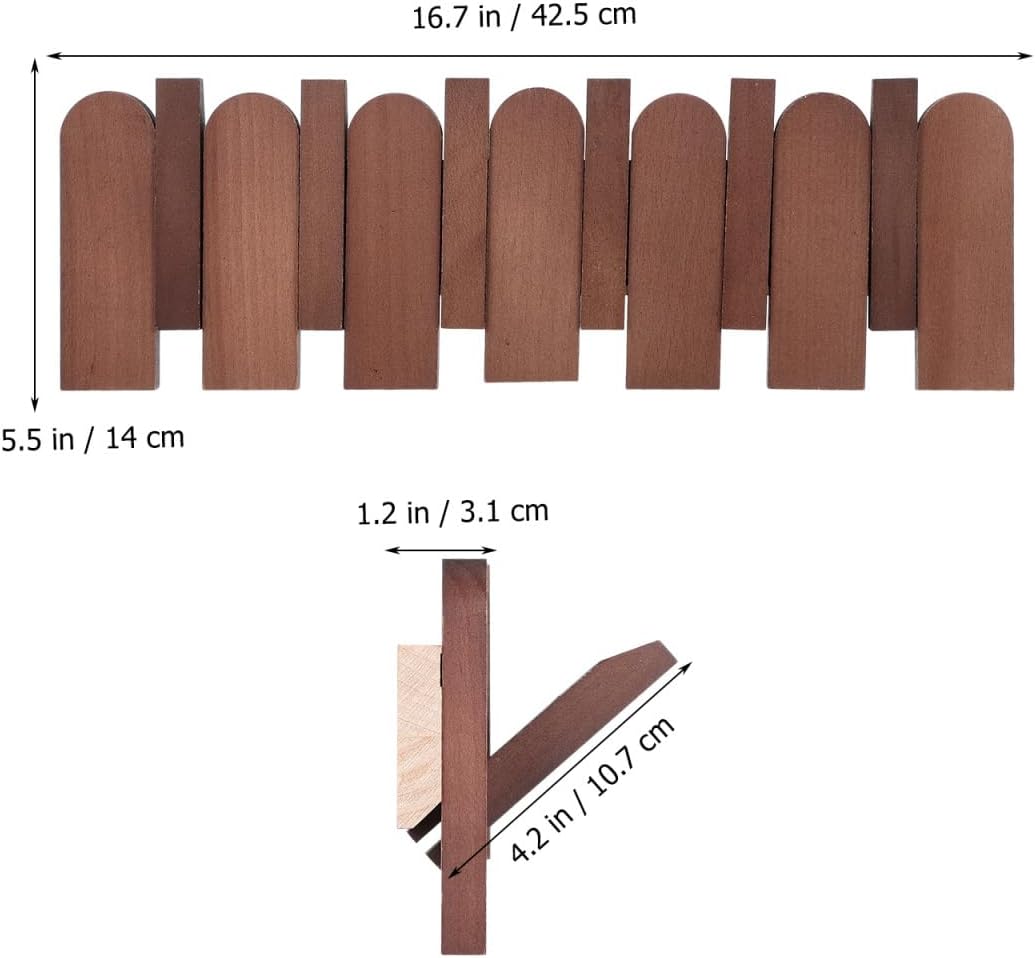 Soimiss Piano Key Coat Rack Wall Mounted - 6 Folding Wood Hooks, Walnut SOLID Wood Space-saving Coat Hanger