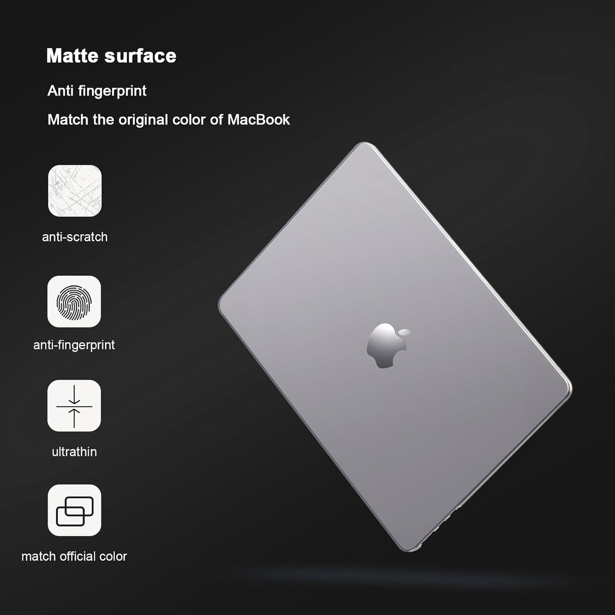 Eleger Ultra Thin Case for MacBook Neo 13" A18 Pro A3404 - 2026 Matte Crystal Hard Cover - Silver Transparent