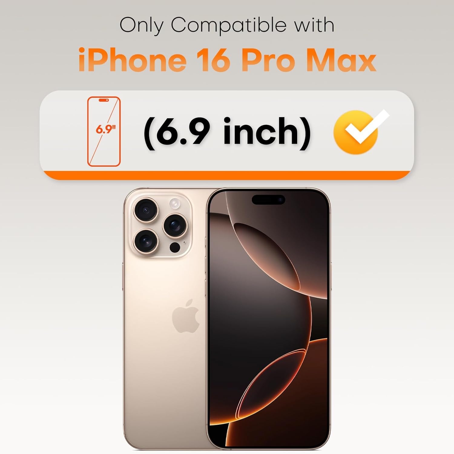 TOCOL iPhone 16 Pro Max screen protector 2-pack, 9H glass with full coverage, auto-install, and HD clarity.