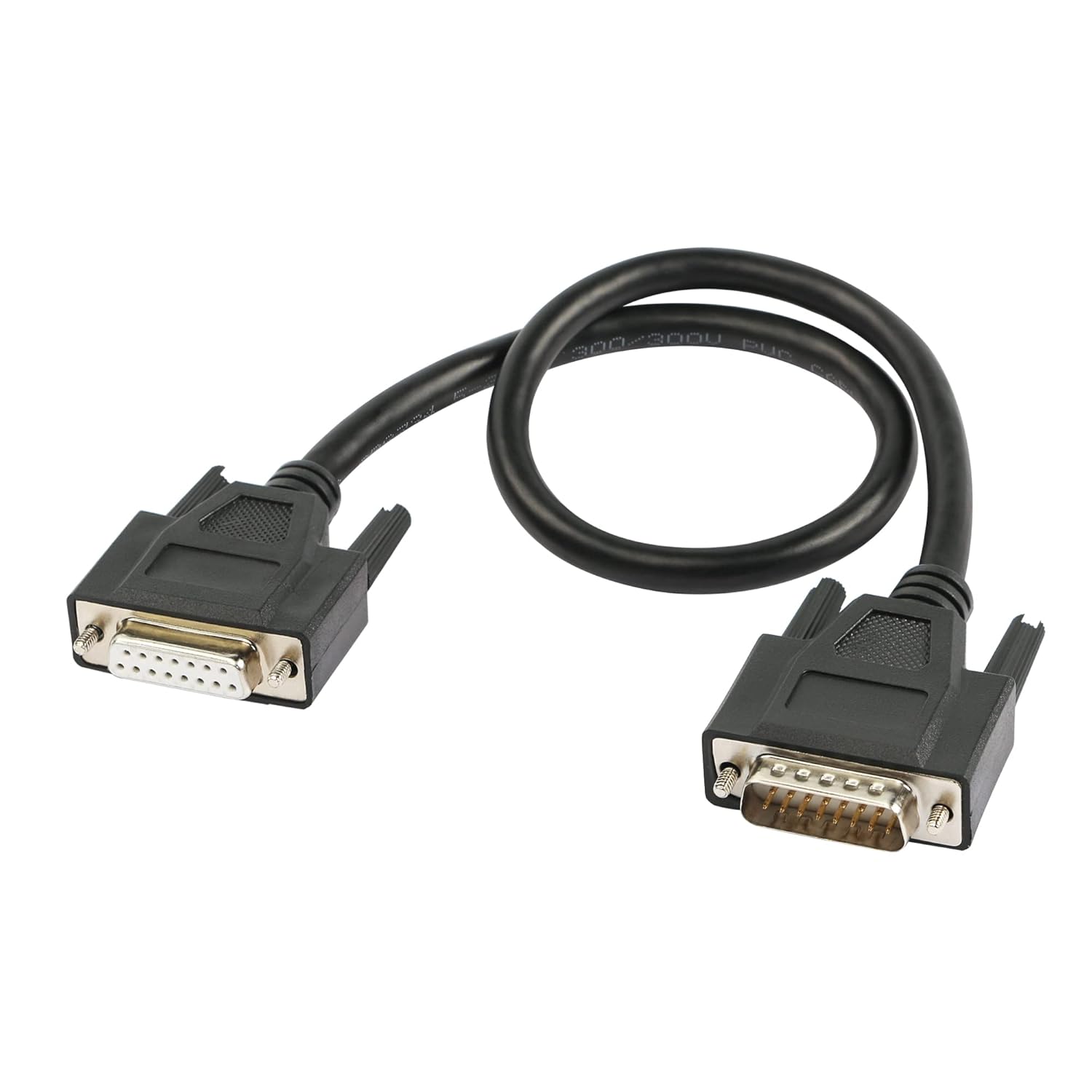 Riieyoca 0.5m DB15 serial cable with gold-plated pins, pure copper conductors, and braided shielding for reliable data transfer.
