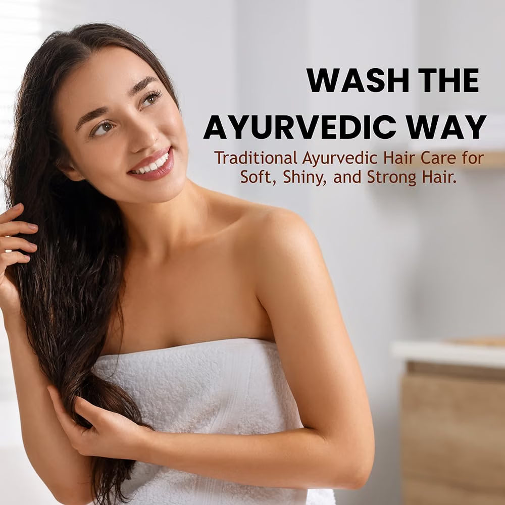 Hebhac Herbs Ayurvedic hair care powders including Amla, Reetha, and Shikakai in 114g natural, chemical-free hair cleanser and conditioner