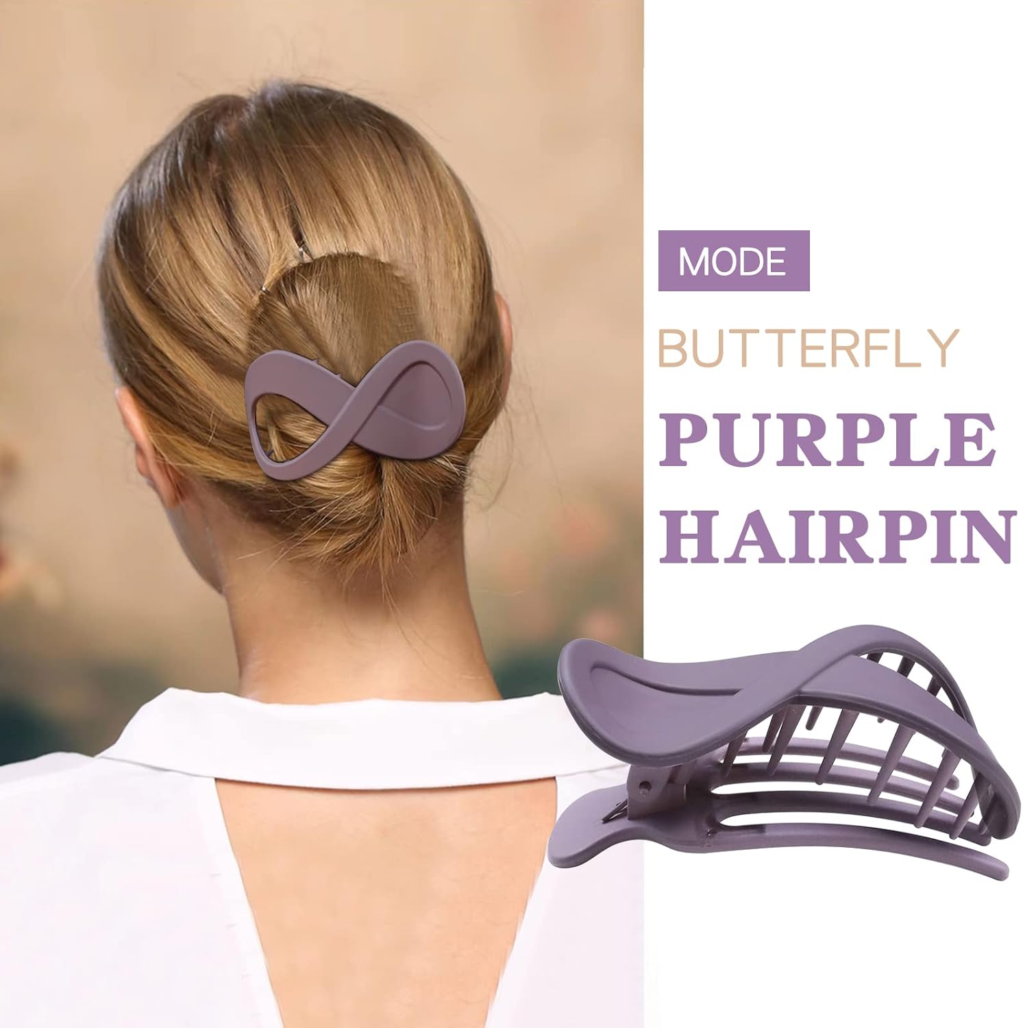🦋✨ Elegant Geometric Butterfly Hair Claw Clip | Acrylic Non-Slip Grip | 4 Retro Colors ✨🦋 - Zeta Store