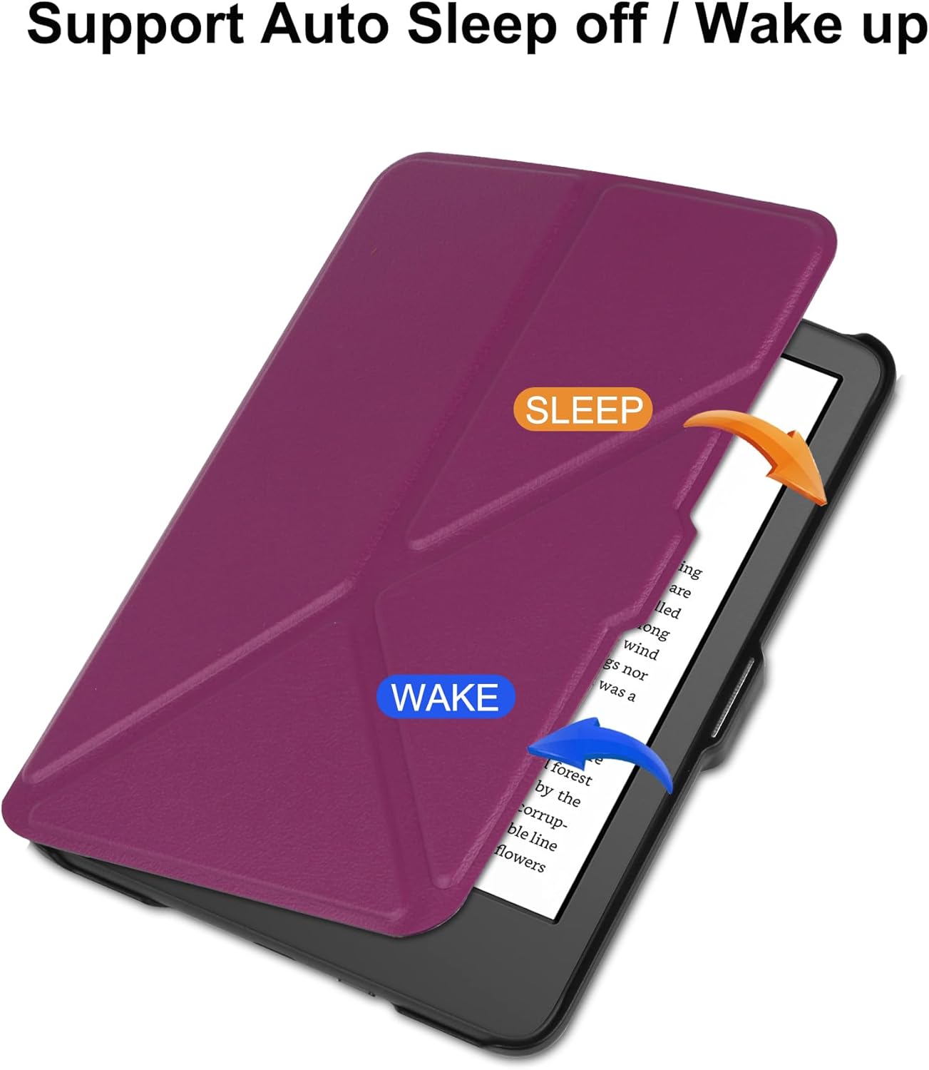 VOVIPO Kindle 6" Case for 11th Gen 2022 Release - Slim PU Leather Cover with Auto Sleep/Wake & Multi-Angle Stand, Purple - Not for Paperwhite