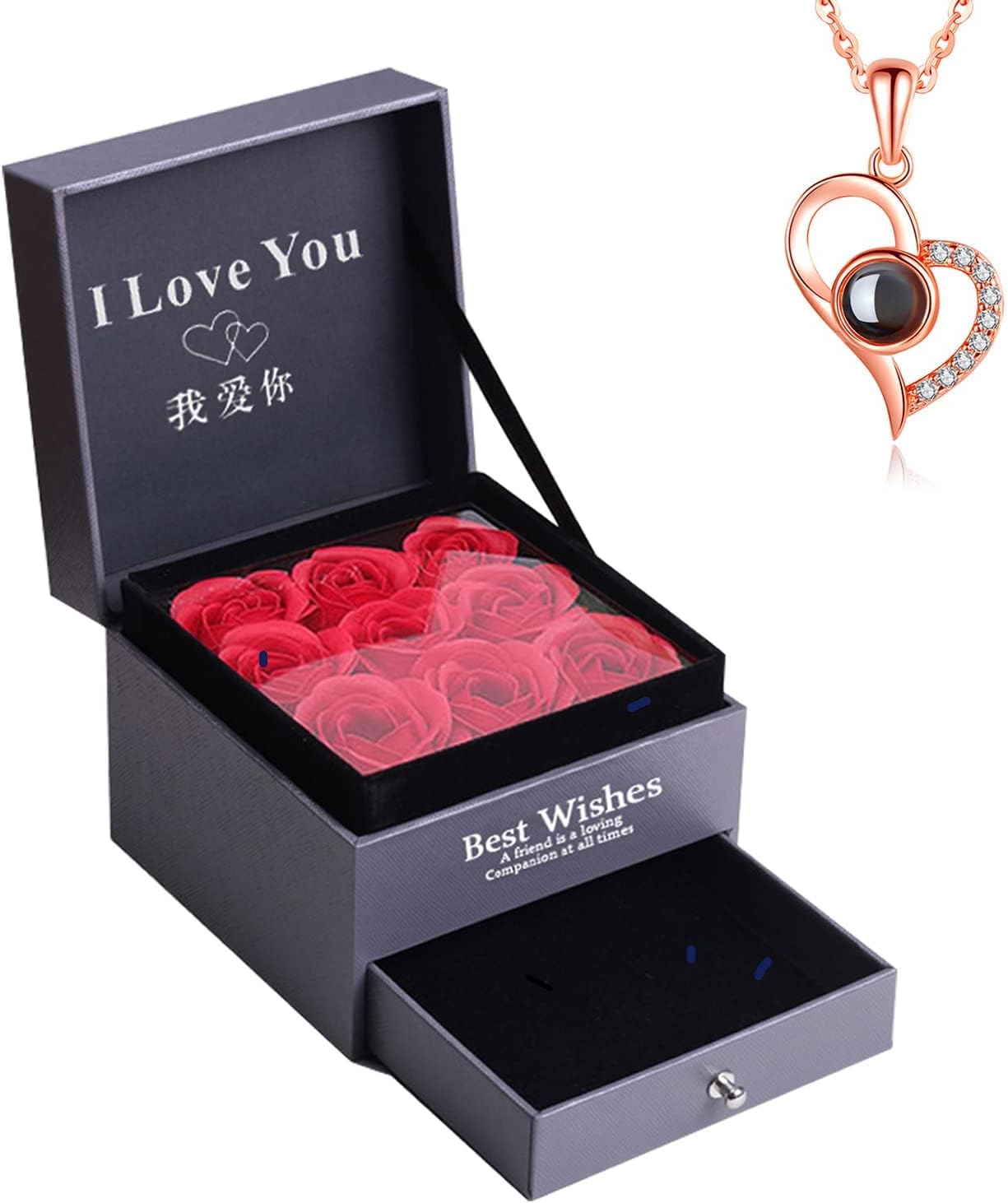 💖 Never Fade, Always Shine! Real Rose & Secret Message Necklace 💖