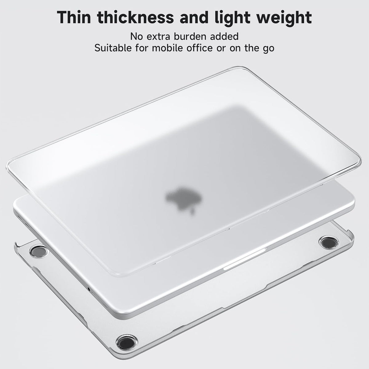 Eleger Ultra Thin Case for MacBook Neo 13" A18 Pro A3404 - 2026 Matte Crystal Hard Cover - Silver Transparent