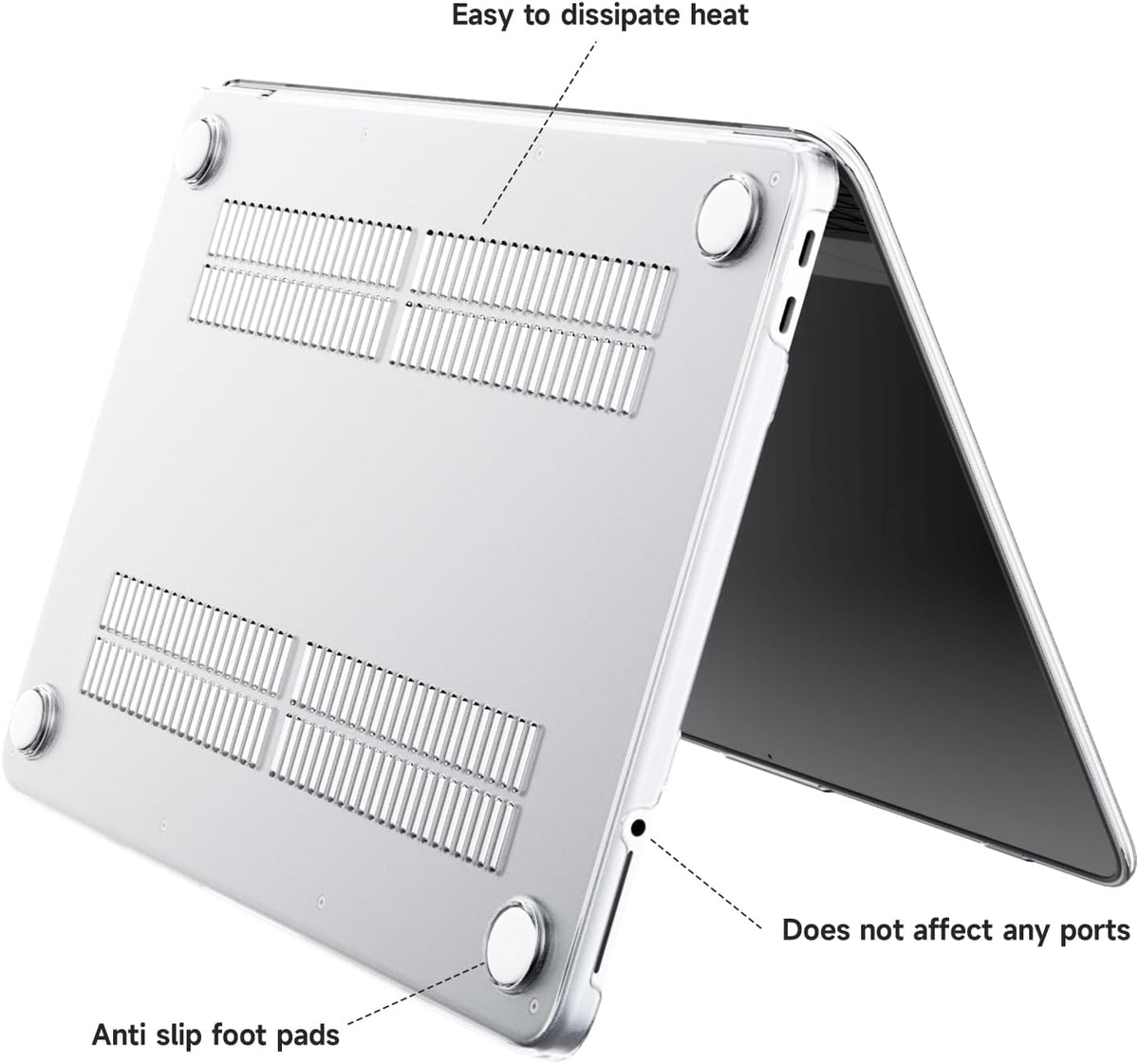 Eleger Ultra Thin Case for MacBook Neo 13" A18 Pro A3404 - 2026 Matte Crystal Hard Cover - Silver Transparent