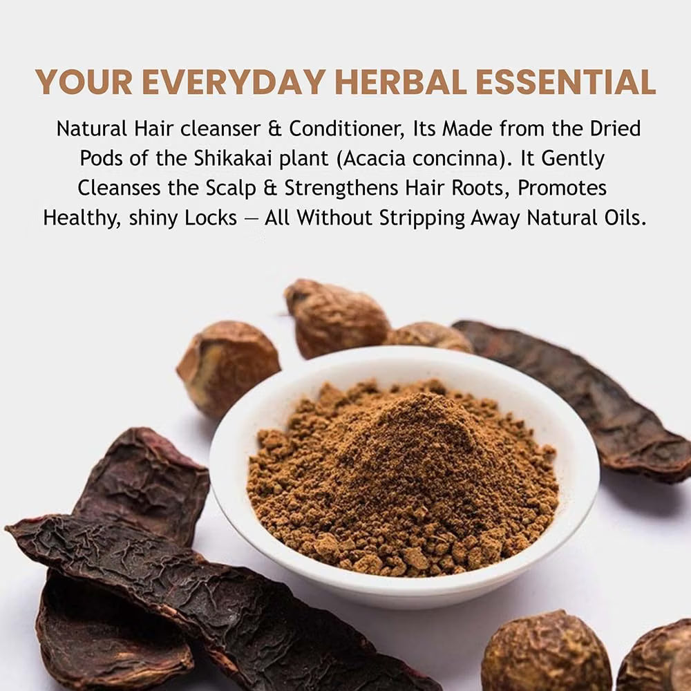 Hebhac Herbs Ayurvedic Amla, Reetha, Shikakai powders in 114g jar, natural herbal hair cleanser and conditioner for healthy hair