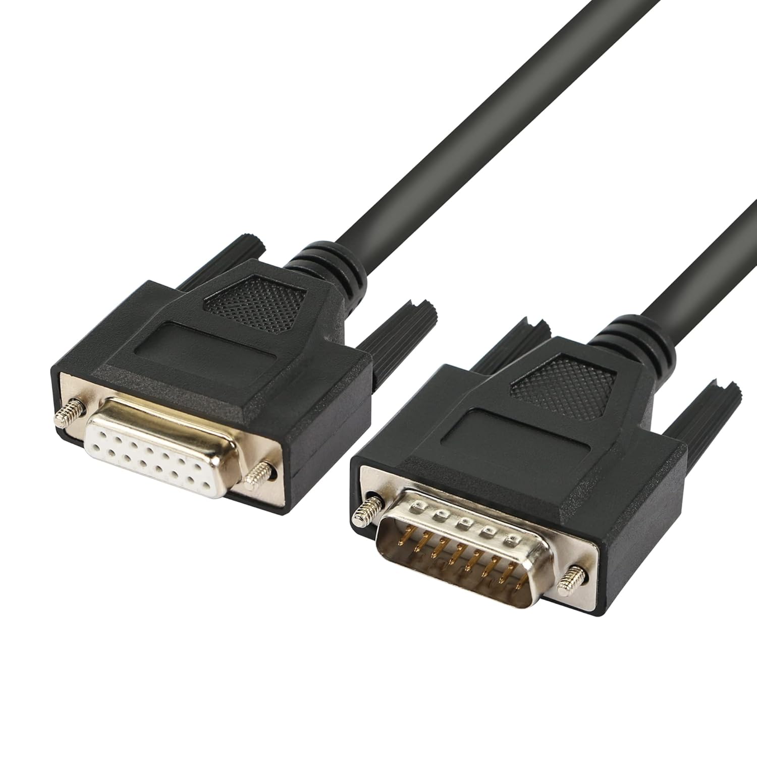 Riieyoca 0.5m DB15 serial cable with gold-plated pins, pure copper wiring, and braided shielding for reliable data transfer.