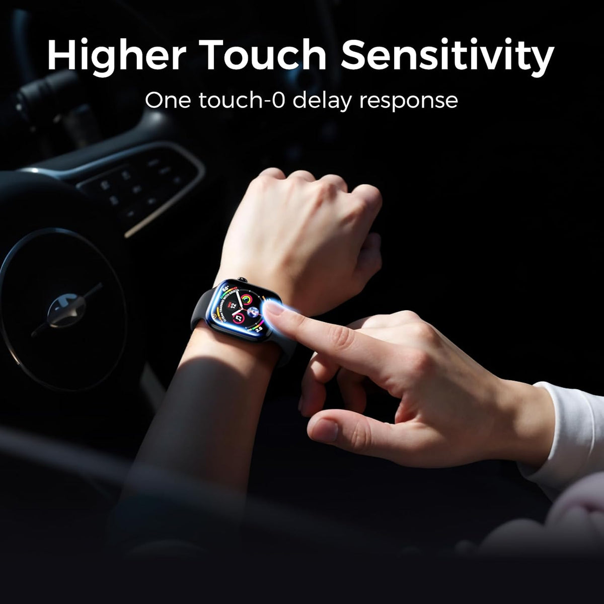 Kopration 41mm Apple Watch screen protector 3-pack with 3D curved tempered glass and installation tool for Series 9/8/7.