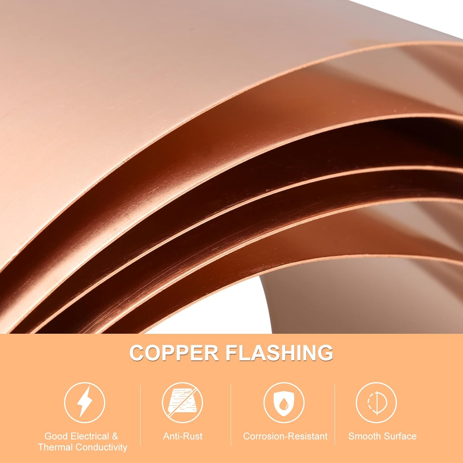 Ultimate 99.9% Pure Copper Sheet Roll – 2000mm x 100mm x 0.02mm | Bendable, Weatherproof & Conductive! - Zeta Store