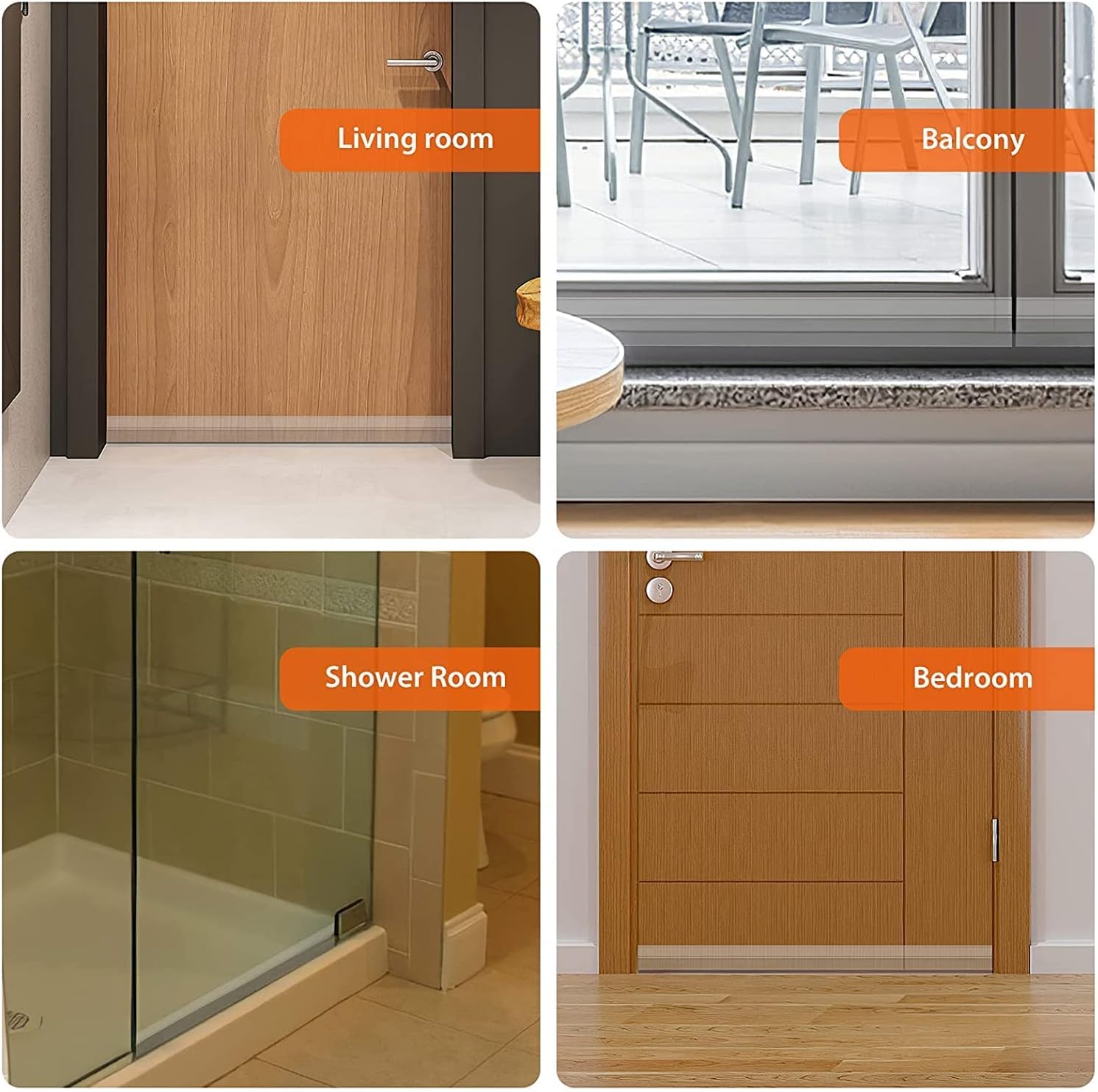 Yardsky 10M/32.8ft Transparent Silicone Door Seal Strip – Self-Adhesive Weather Stripping for Doors & Windows (Dustproof, Soundproof, Draft Excluder) - DIY - Zeta Store