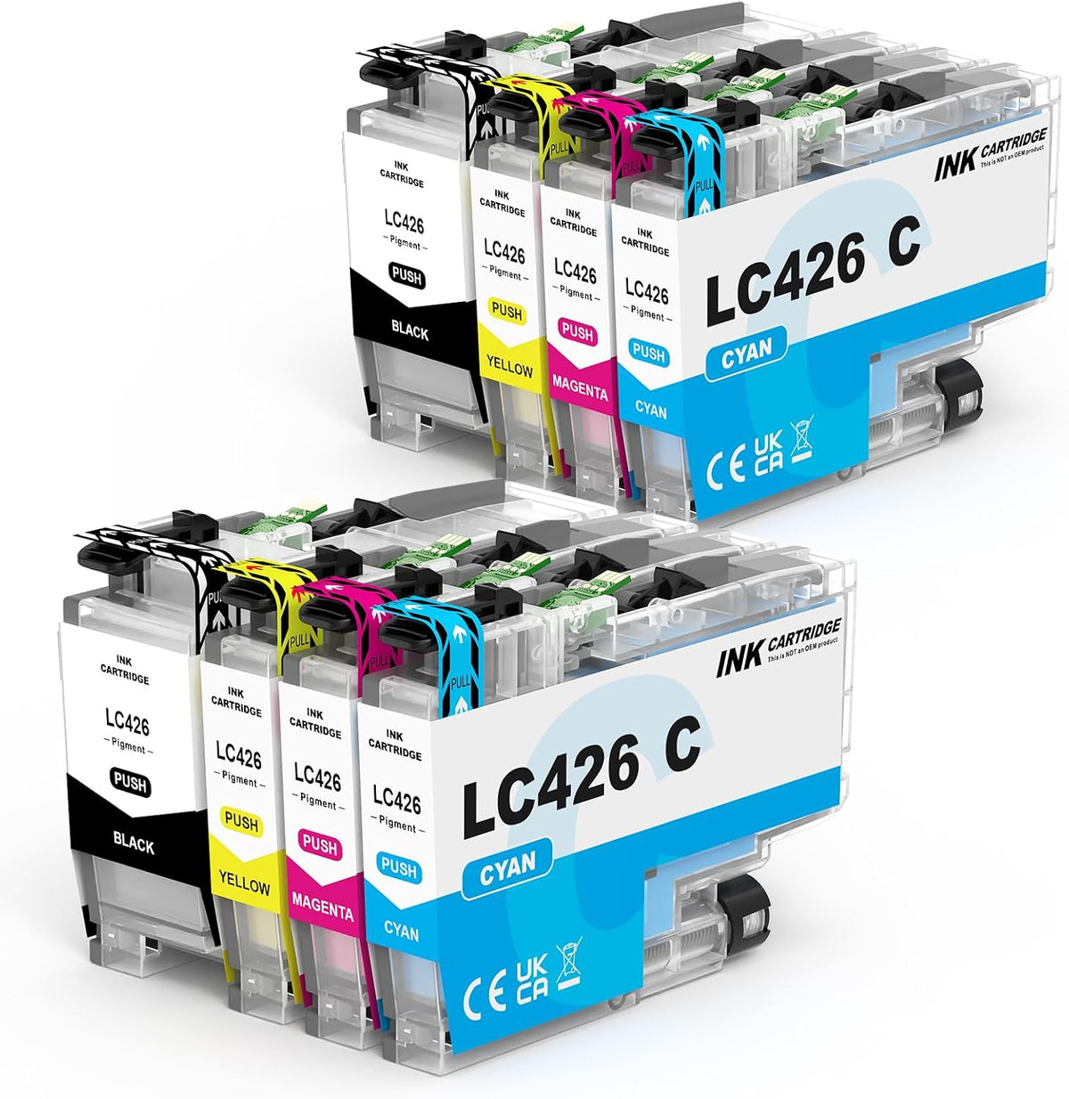 Kuva LC426XL Compatible Ink Cartridges for Brother LC426 / LC426XL - 8 Pack (2 Black 2 Cyan 2 Magenta 2 Yellow) High Yield