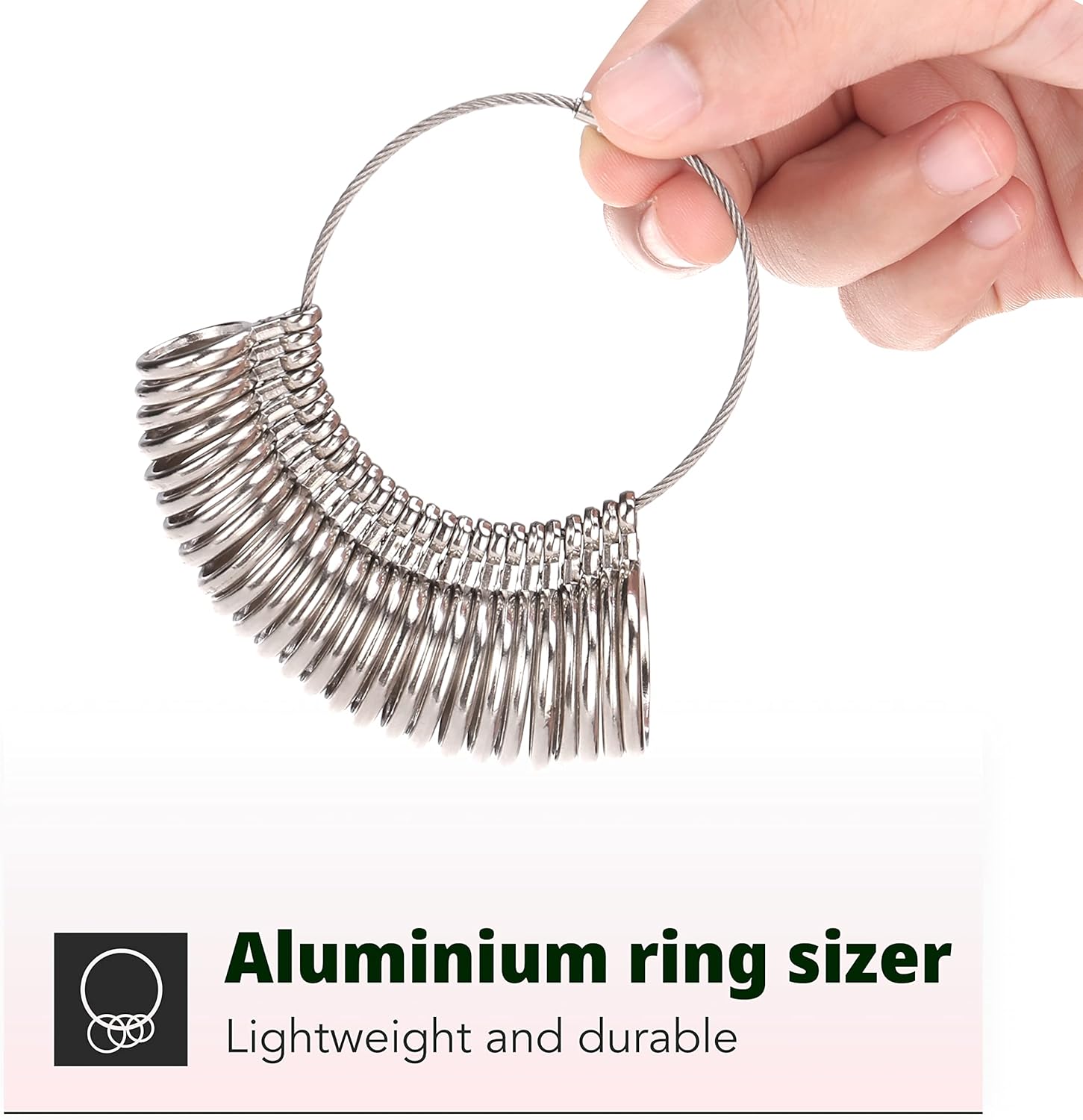 H&S Ring Sizer UK A-Z Gauge Kit + Plastic Belt | Men Women Finger Measurer | At Home Ring Size Tool