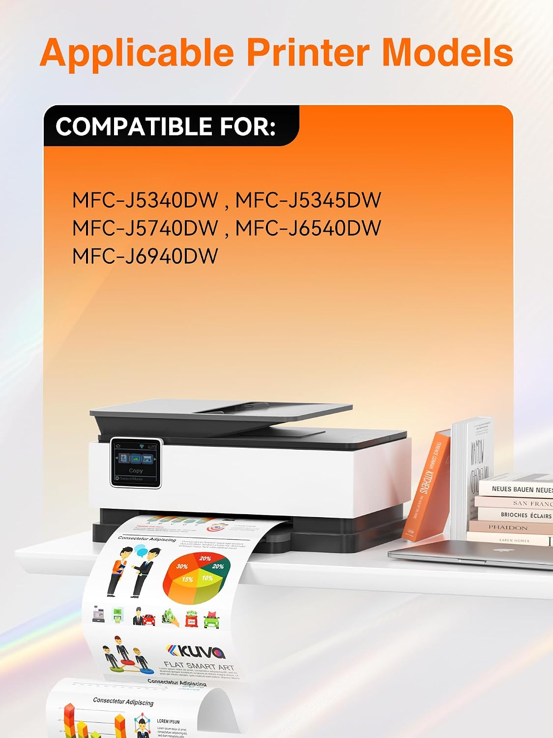 Kuva LC422XL Compatible Ink Cartridges for Brother - 4 Pack BK C M Y - High Yield Replacement for LC422 LC-422XLVAL for MFC-J5340DW MFC-J5345DW MFC-J5740DW MFC-J6540DW MFC-J6940DW