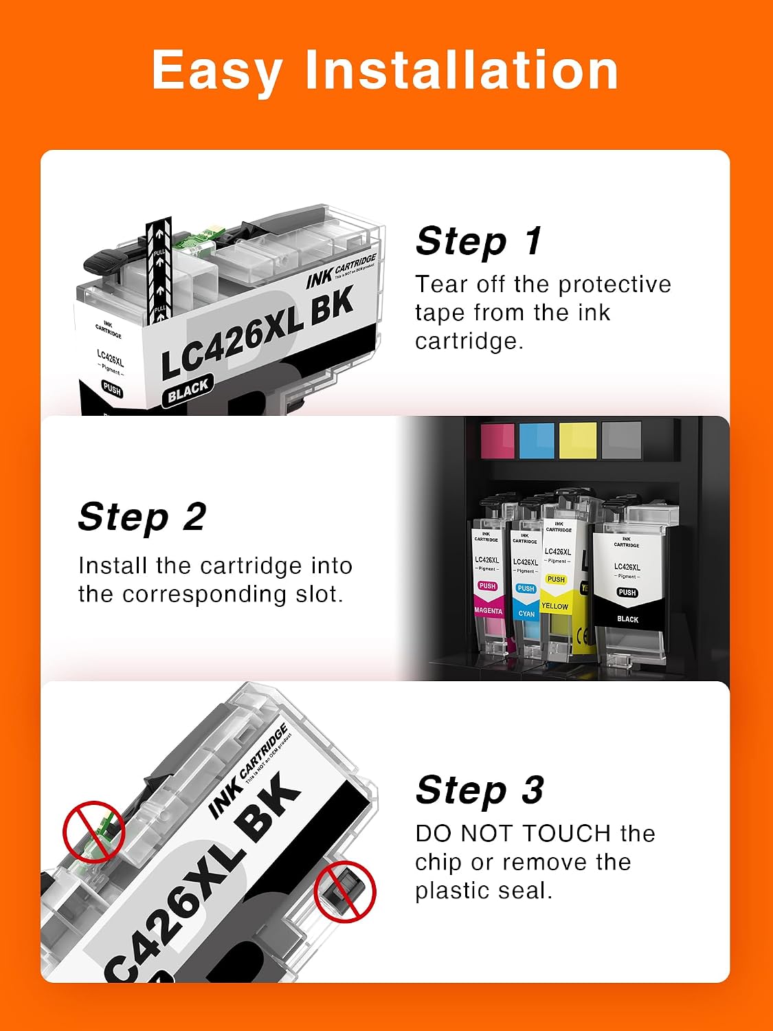 Kuva LC426XL Compatible Ink Cartridges for Brother LC426 / LC426XL - 8 Pack (2 Black 2 Cyan 2 Magenta 2 Yellow) High Yield