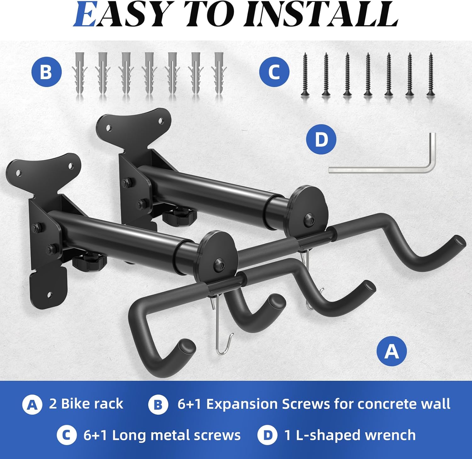 WELDUN Foldable Bike Rack | Adjustable & Retractable | Holds 30KG | WITH Helmet Hook | Ultimate Garage Storage Bargain! - Zeta Store