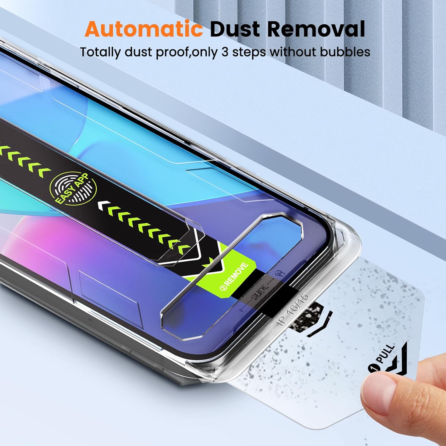 PuyaTeya UNBREAK 9H glass screen protector for smartphones, bubble-free, full coverage, auto-dust removal, case-friendly, 2-pack