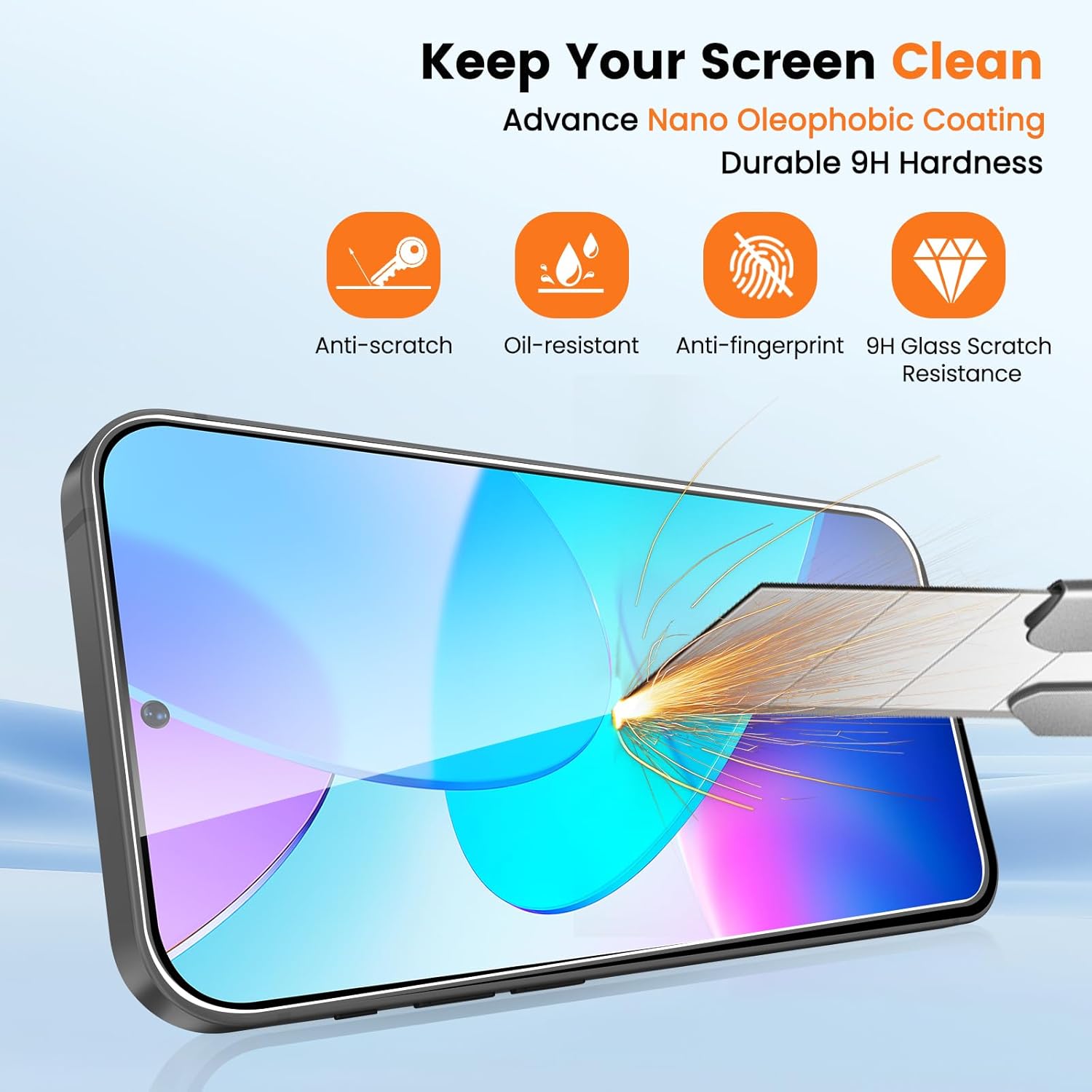 PuyaTeya UNBREAK 9H glass screen protector for smartphones, bubble-free, full coverage, auto-dust removal, case friendly, 2-pack