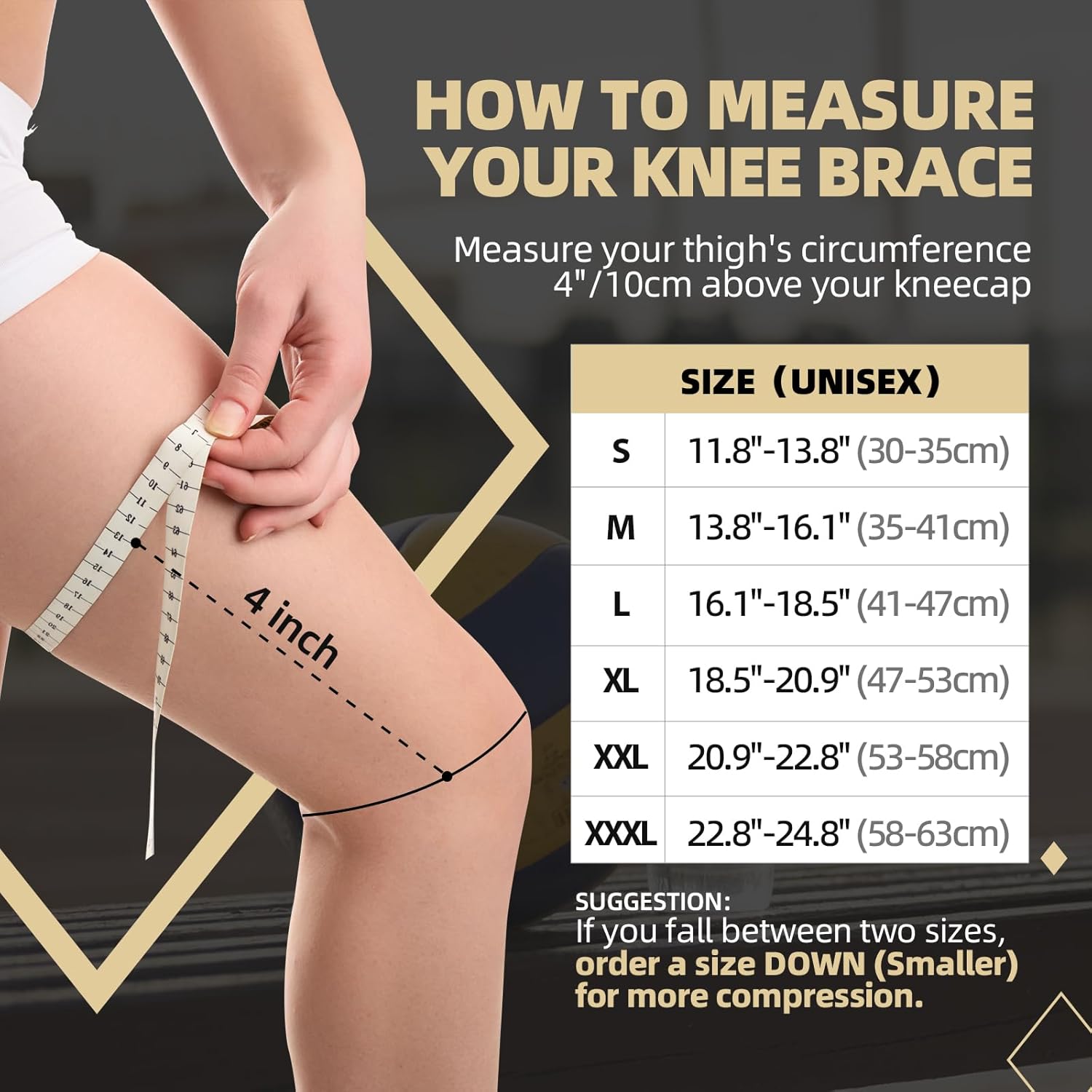 Lusenone copper knee support 2-pack, compression knee braces for men and women, suitable for sports, running, and joint pain relief.