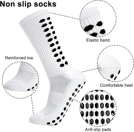 Bargain Alert! Zuimei 3-Pairs Anti-Slip Grip Socks Large (L) – Ultimate Sports & Training Socks for Football, Basketball, Yoga & Gym (Men & Youth) - Zeta Store