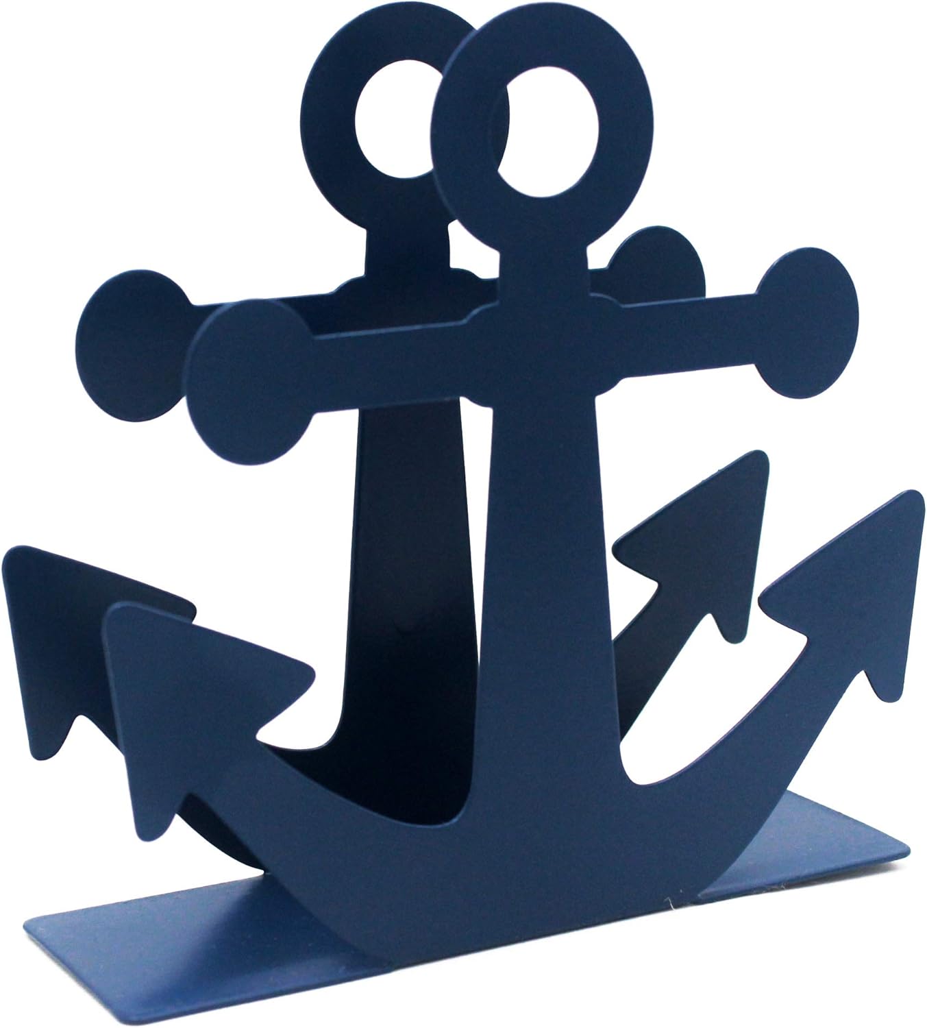 Funly mee vintage blue metal anchor napkin holder with rust-free iron, nautical decor for home, kitchen, or events.