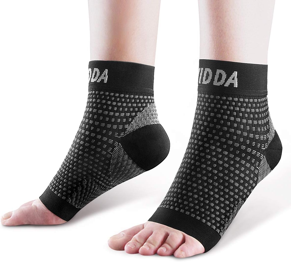 AVIDDA Plantar Fasciitis Socks, black compression foot sleeve with ankle support for heel spurs, arch pain, Achilles tendinitis, and arthritis.