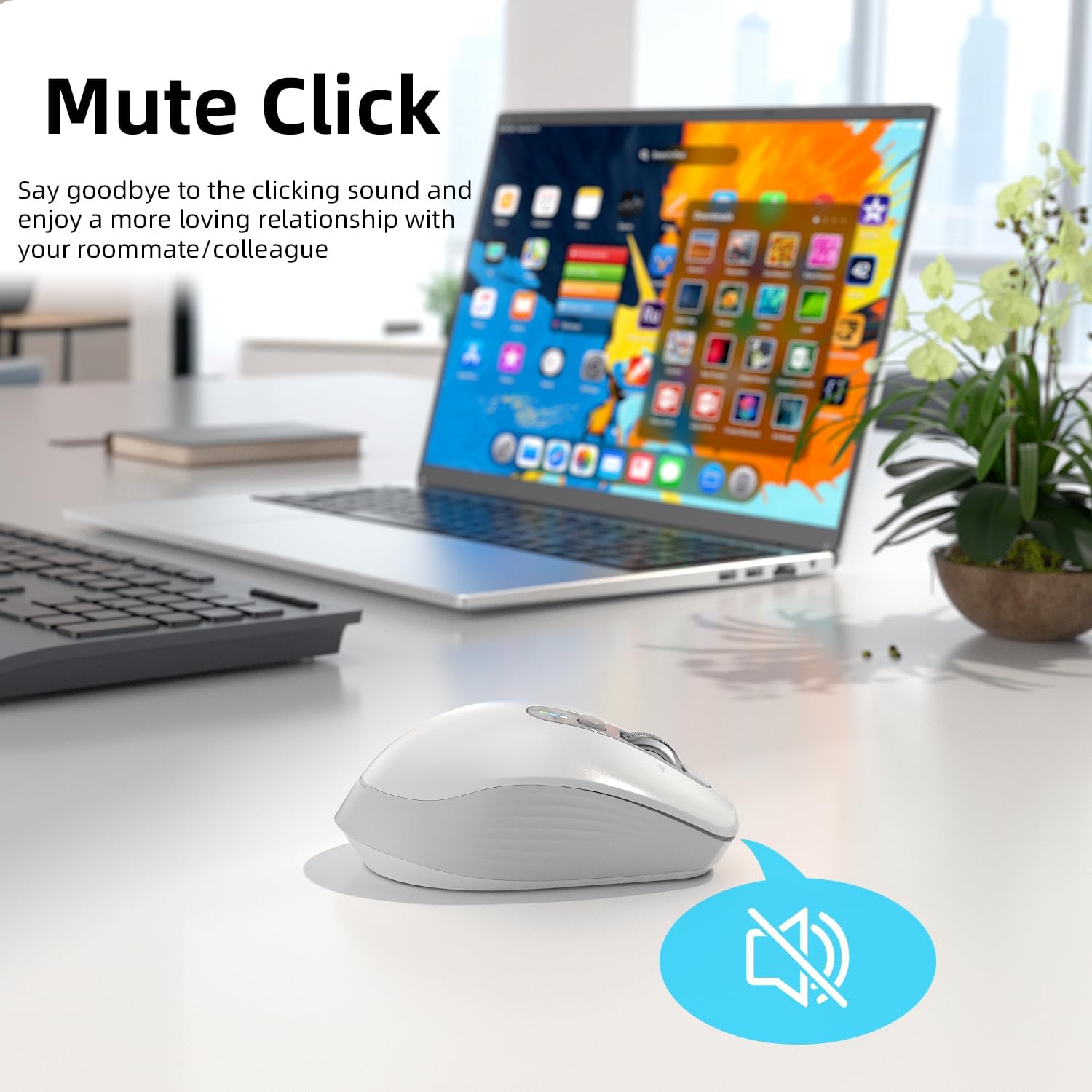 INFINMIND L980 Multi-Device Wireless Mouse, Bluetooth + 2.4G USB, 4-Way Scroll, Silent Click, 3000 DPI, 9 Buttons, Ergonomic for PC Mac iPad Windows Chrome OS, 40-Month Battery, Black