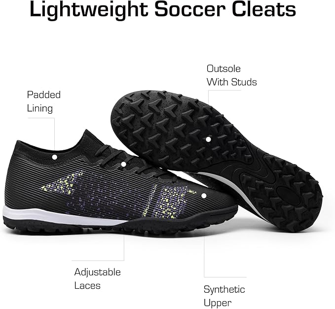 DREAM PAIRS Men's Football Shoes | Lightweight Soccer Cleats 🏃‍♂️ | Professional Fashion Trainer for Sports & Running | Brand New Batch | ZetaStore.uk Exclusive Bargain!