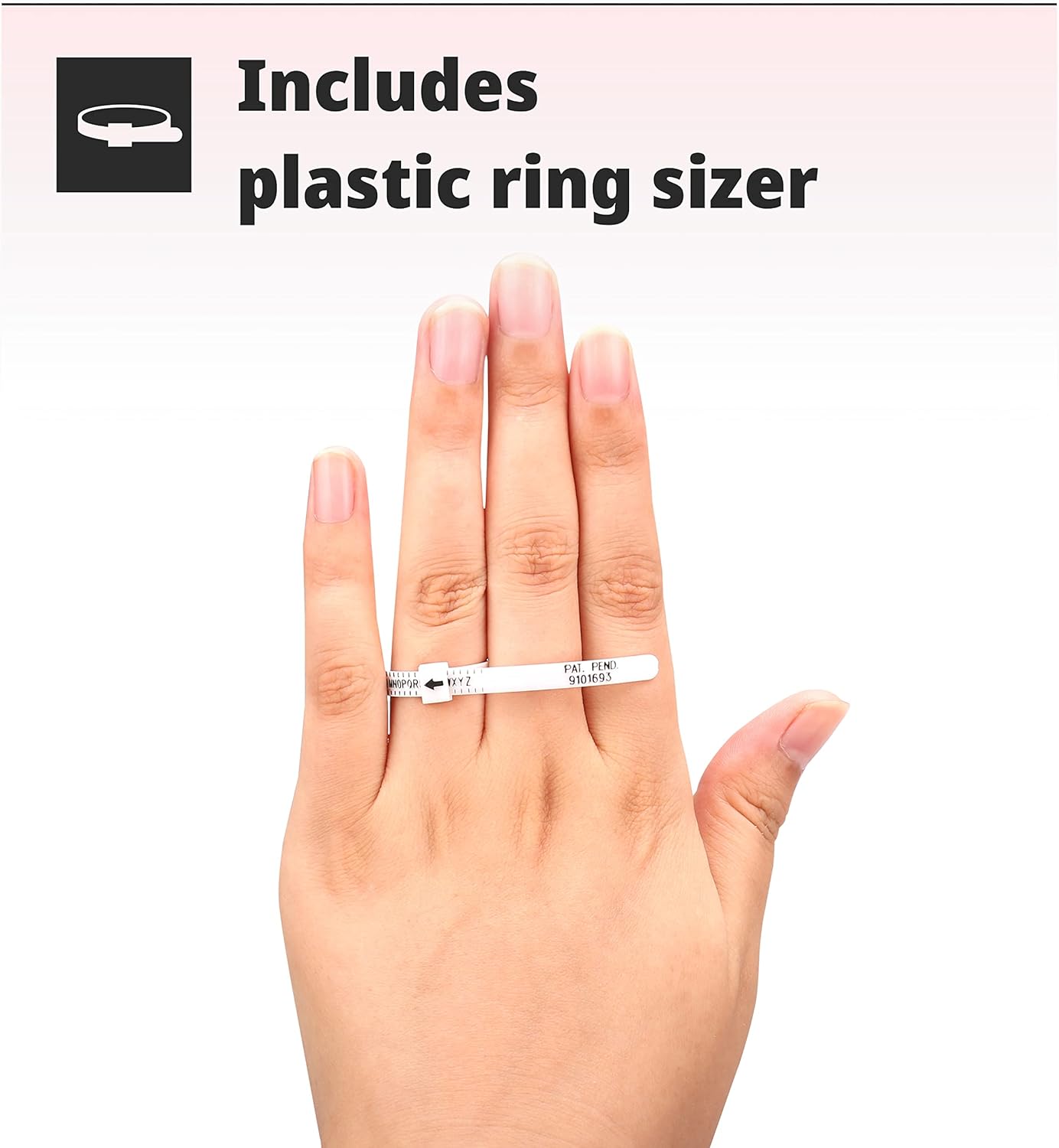 H&S Ring Sizer UK A-Z Gauge Kit + Plastic Belt | Men Women Finger Measurer | At Home Ring Size Tool